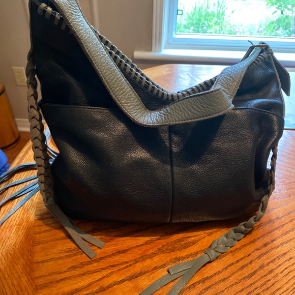 Camila Alves Muxo Genuine Leather Shoulder Bag w/ Leather Fringe Accents - Picture 4 of 14